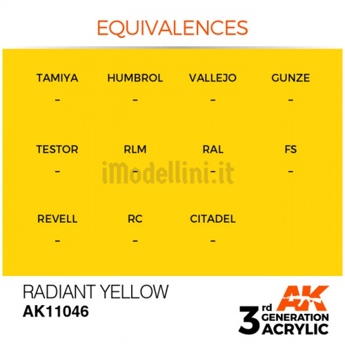Vernice Acrilica AK 3rd Gen Radiant Yellow
