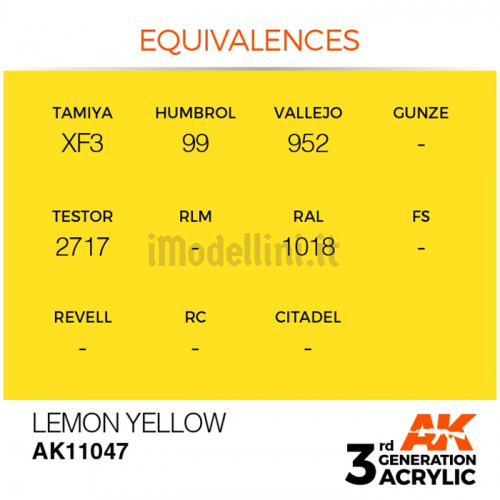 Vernice Acrilica AK 3rd Gen Lemon Yellow