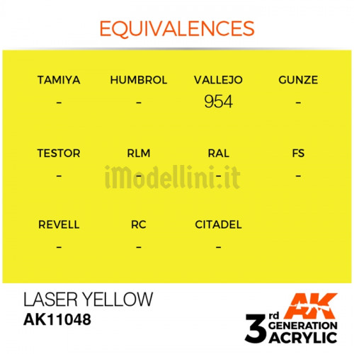 Vernice Acrilica AK 3rd Gen Laser Yellow