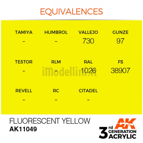 Vernice Acrilica AK 3rd Gen Fluorescent Yellow