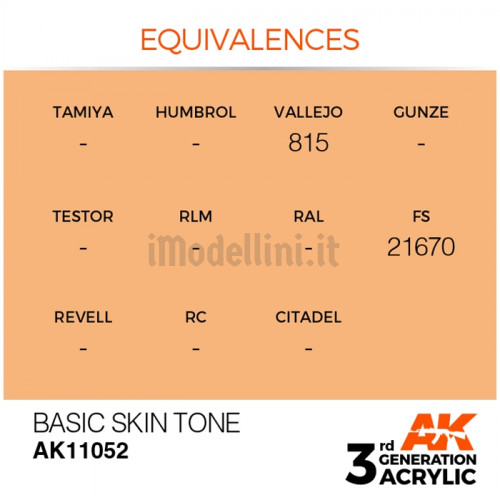 Vernice Acrilica AK 3rd Gen Basic Skin Tone
