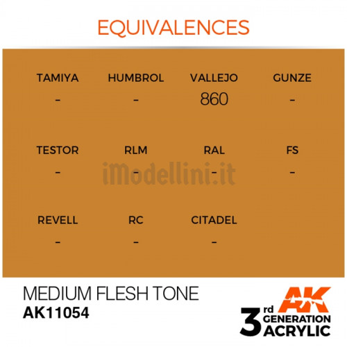 Vernice Acrilica AK 3rd Gen Medium Flesh Tone