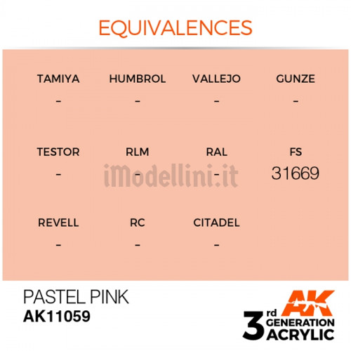 Vernice Acrilica AK 3rd Gen Pastel Pink