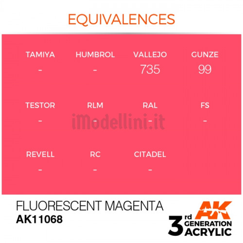 Vernice Acrilica AK 3rd Gen Fluorescent Magenta