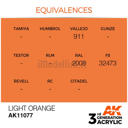 Vernice Acrilica AK 3rd Gen Light Orange