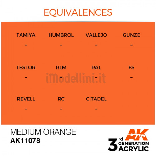 Vernice Acrilica AK 3rd Gen Medium Orange