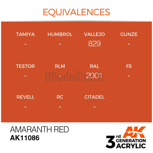 Vernice Acrilica AK 3rd Gen Amaranth Red
