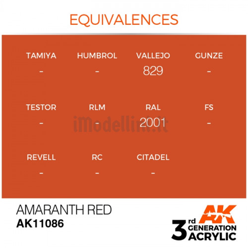 Vernice Acrilica AK 3rd Gen Amaranth Red