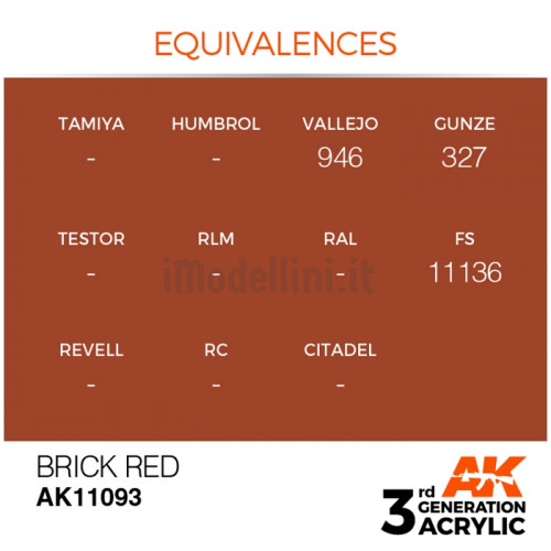 Vernice Acrilica AK 3rd Gen Brick Red