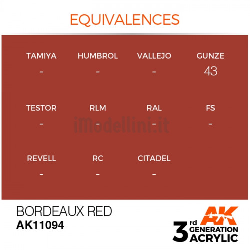 Vernice Acrilica AK 3rd Gen Bordeaux Red