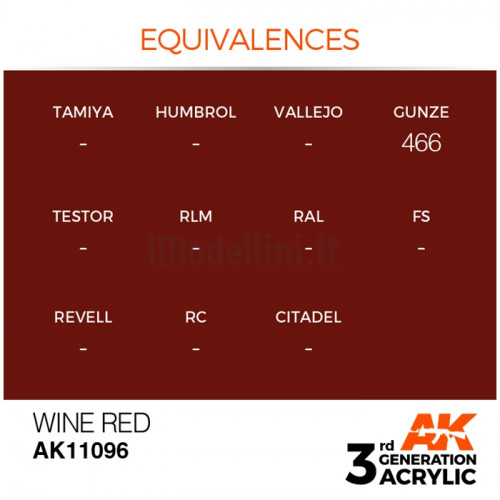 Vernice Acrilica AK 3rd Gen Wine Red