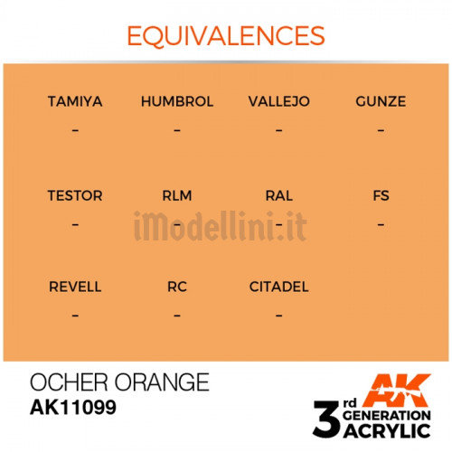 Vernice Acrilica AK 3rd Gen Ocher Orange