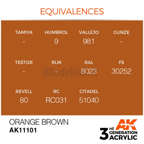 Vernice Acrilica AK 3rd Gen Orange Brown