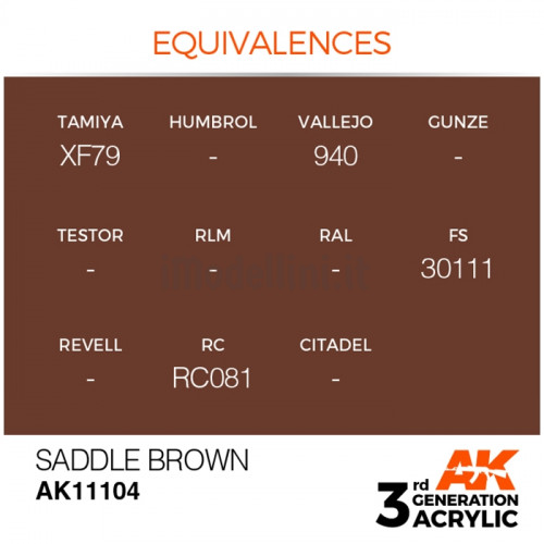 Vernice Acrilica AK 3rd Gen Saddle Brown