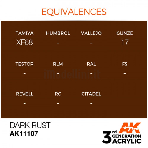 Vernice Acrilica AK 3rd Gen Dark Rust