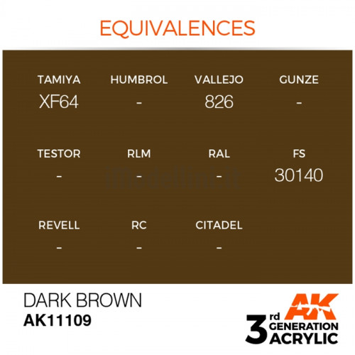 Vernice Acrilica AK 3rd Gen Dark Brown