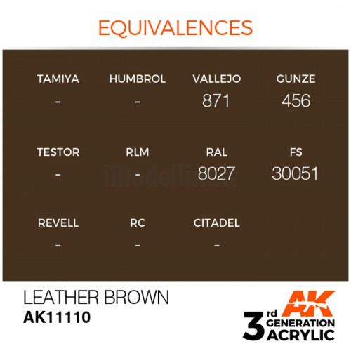 Vernice Acrilica AK 3rd Gen Leather Brown