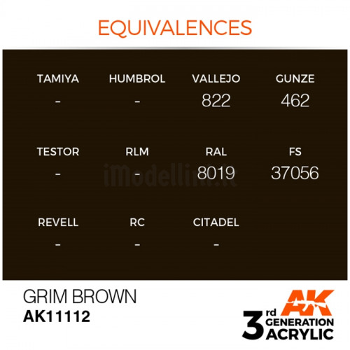 Vernice Acrilica AK 3rd Gen Grim Brown