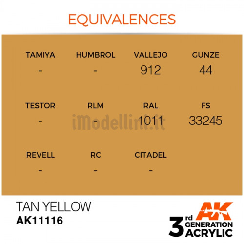 Vernice Acrilica AK 3rd Gen Tan Yellow