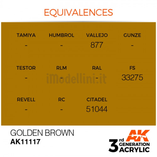 Vernice Acrilica AK 3rd Gen Golden Brown