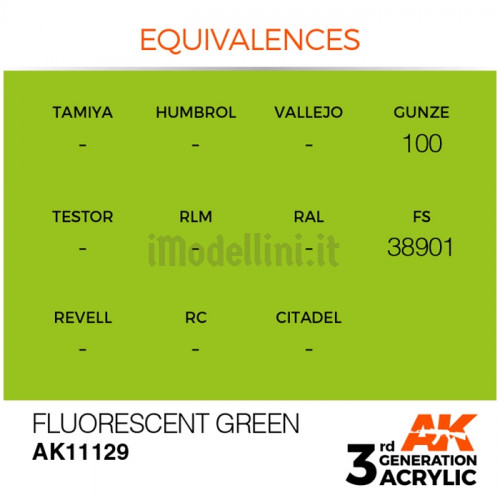 Vernice Acrilica AK 3rd Gen Fluorescent Green
