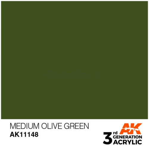 Vernice Acrilica AK 3rd Gen Medium Olive Green