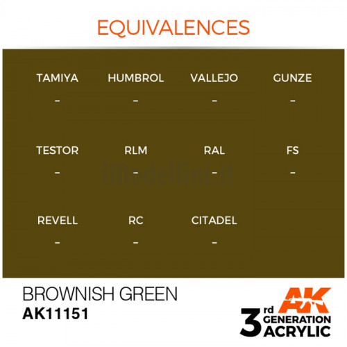 Vernice Acrilica AK 3rd Gen Brownish Green