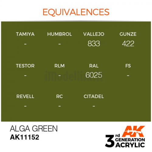 Vernice Acrilica AK 3rd Gen Alga Green