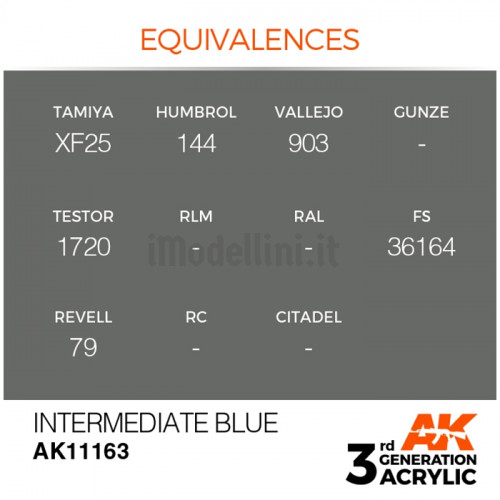 Vernice Acrilica AK 3rd Gen Intermediate Blue