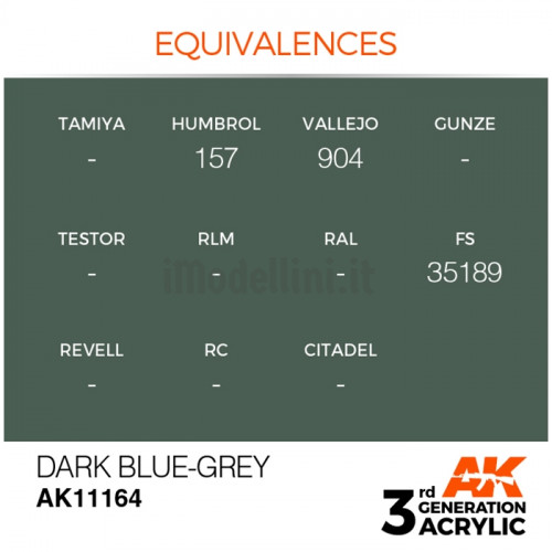 Vernice Acrilica AK 3rd Gen Dark Blue-Grey