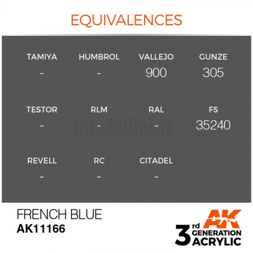 Vernice Acrilica AK 3rd Gen French Blue