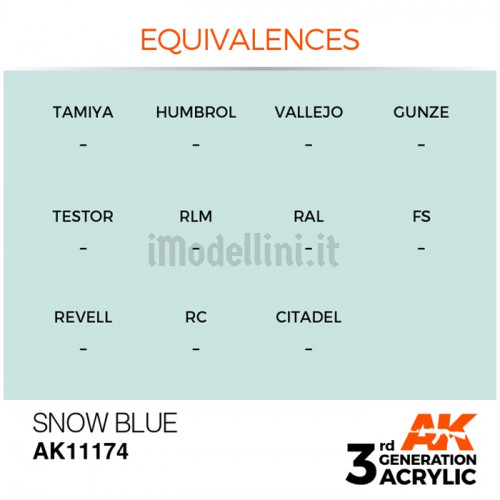 Vernice Acrilica AK 3rd Gen Snow Blue