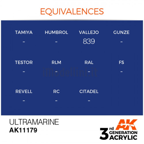 Vernice Acrilica AK 3rd Gen Ultramarine