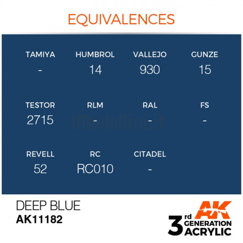 Vernice Acrilica AK 3rd Gen Deep Blue