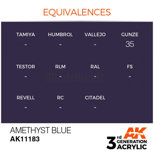 Vernice Acrilica AK 3rd Gen Amethyst Blue