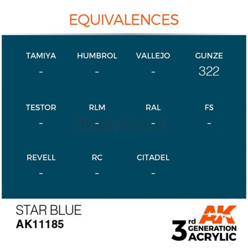 Vernice Acrilica AK 3rd Gen Star Blue