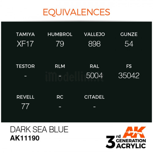 Vernice Acrilica AK 3rd Gen Dark Sea Blue