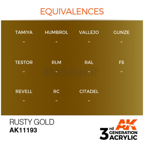 Vernice Acrilica AK 3rd Gen Rusty Gold