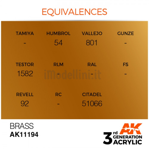 Vernice Acrilica AK 3rd Gen Brass
