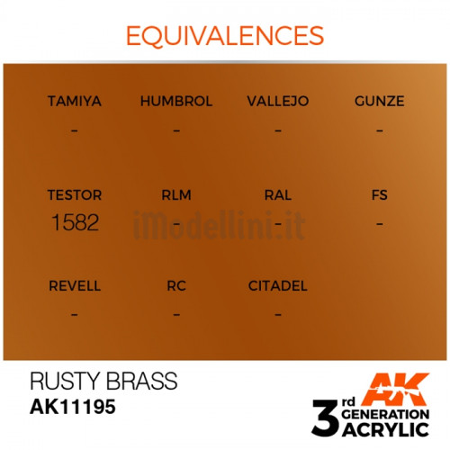 Vernice Acrilica AK 3rd Gen Rusty Brass