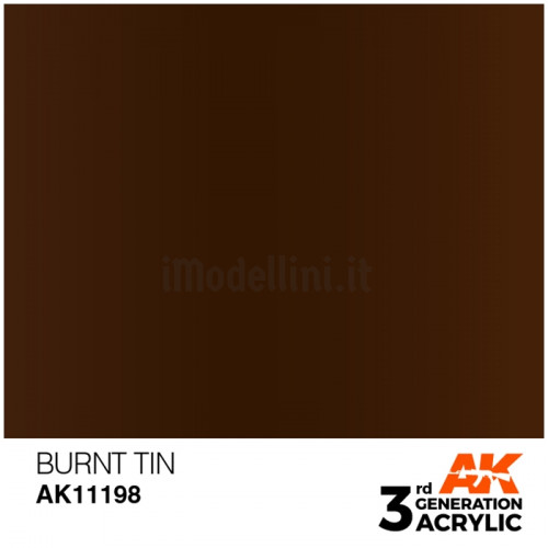 Vernice Acrilica AK 3rd Gen Burnt Tin