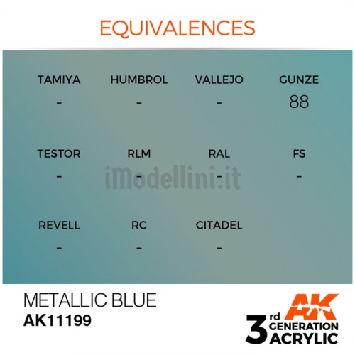 Vernice Acrilica AK 3rd Gen Metallic Blue