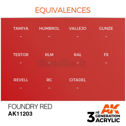Vernice Acrilica AK 3rd Gen Foundry Red