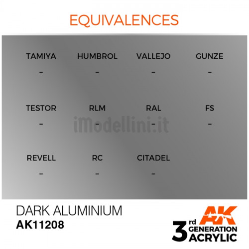 Vernice Acrilica AK 3rd Gen Dark Aluminium