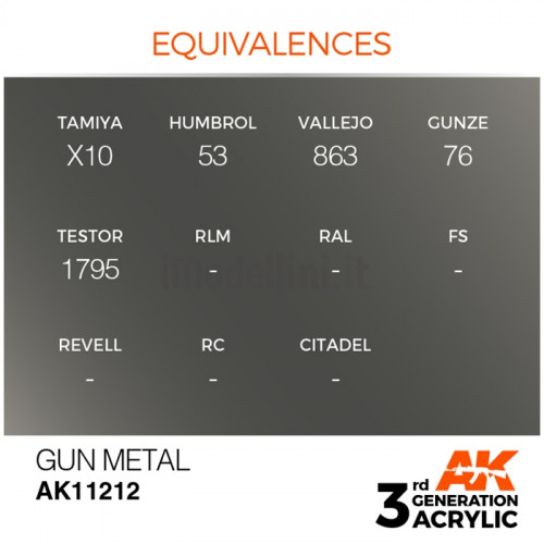 Vernice Acrilica AK 3rd Gen Gun Metal
