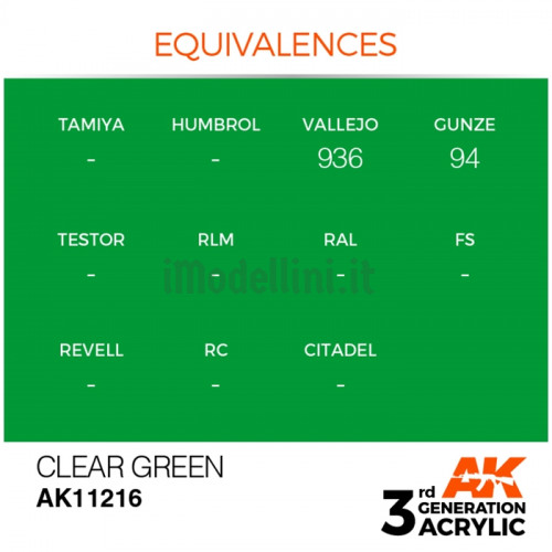 Vernice Acrilica AK 3rd Gen Green