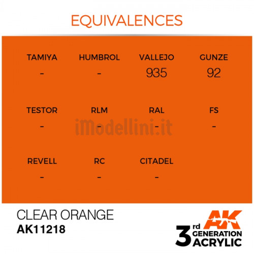 Vernice Acrilica AK 3rd Gen Orange