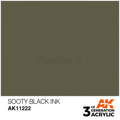 Vernice Acrilica AK 3rd Gen Sooty Black Ink