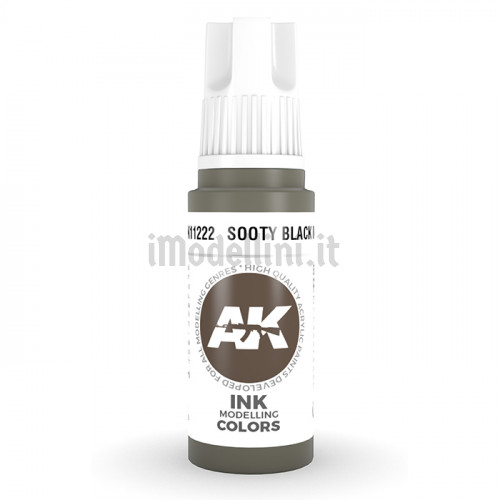 Vernice Acrilica AK 3rd Gen Sooty Black Ink