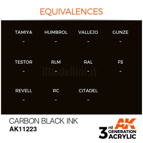 Vernice Acrilica AK 3rd Gen Carbon Black Ink